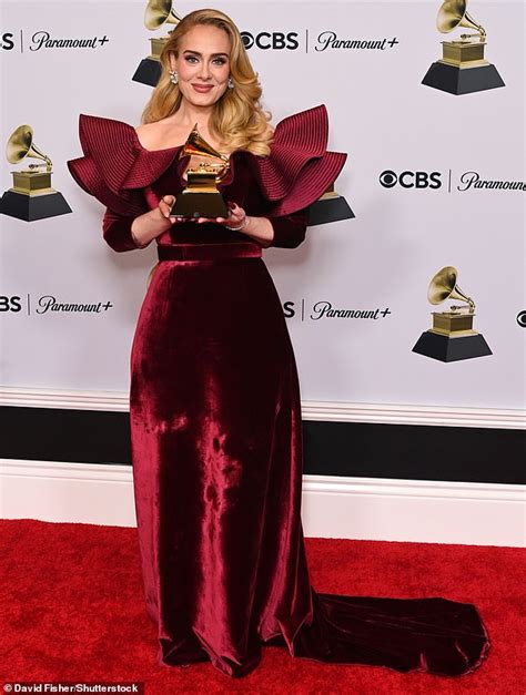 adele red dress grammys.